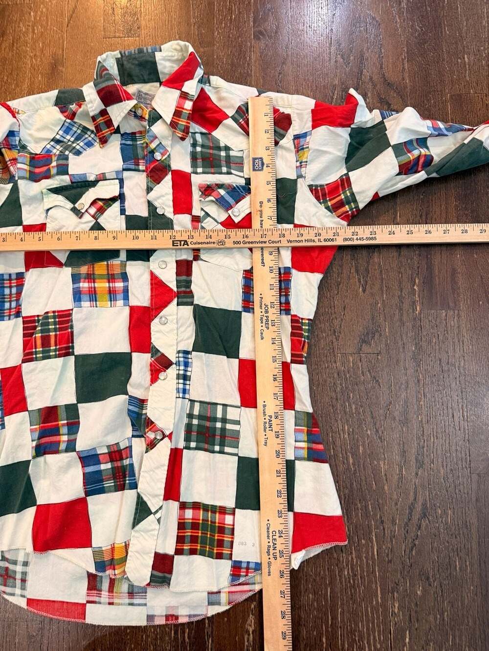 Vintage 70s H Bar C Ranchwear Multi-Color Patchwork Western Pearl Snap Shirt - Picture 5 of 5